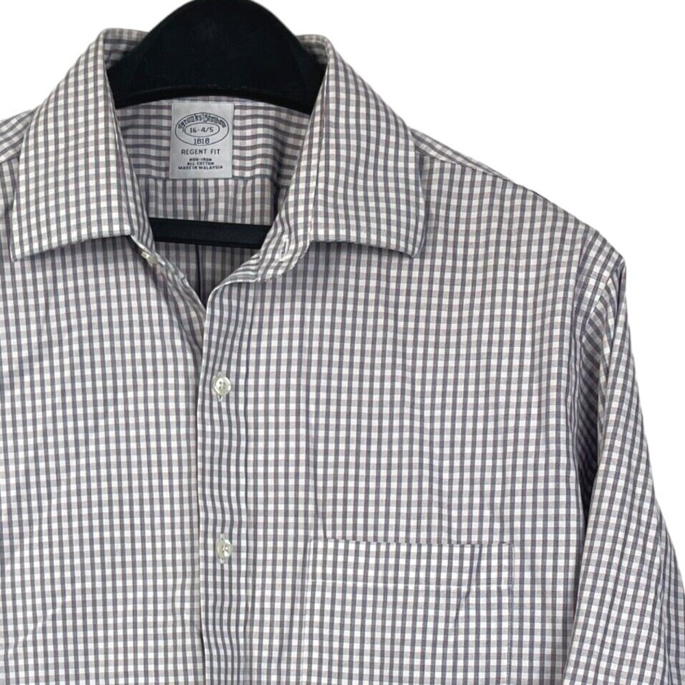 Brooks Brothers REGENT Mens 16 33 (Large) Non Iron Button Up Blue Red Plaid